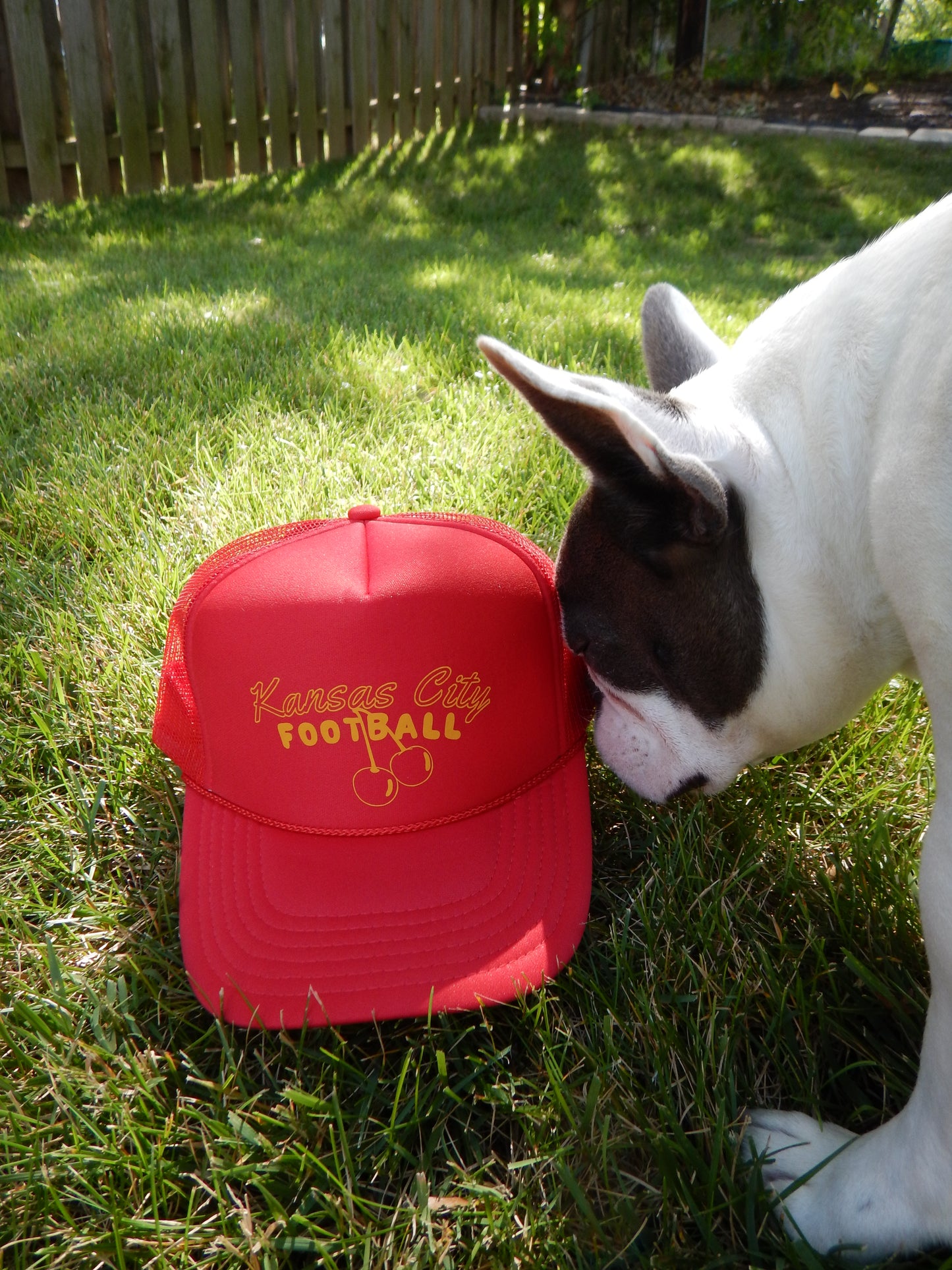 Kansas City Football Cherry Trucker Hat