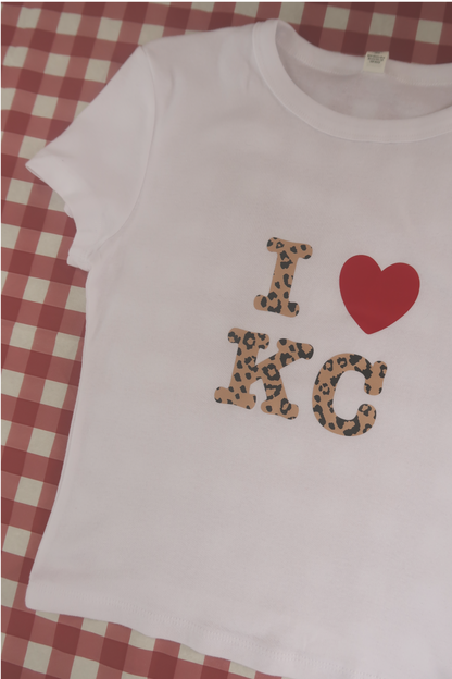 I HEART KC LEOPARD BABY TEE